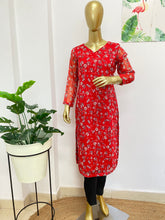 Red chiffon kurti - kasumi.in